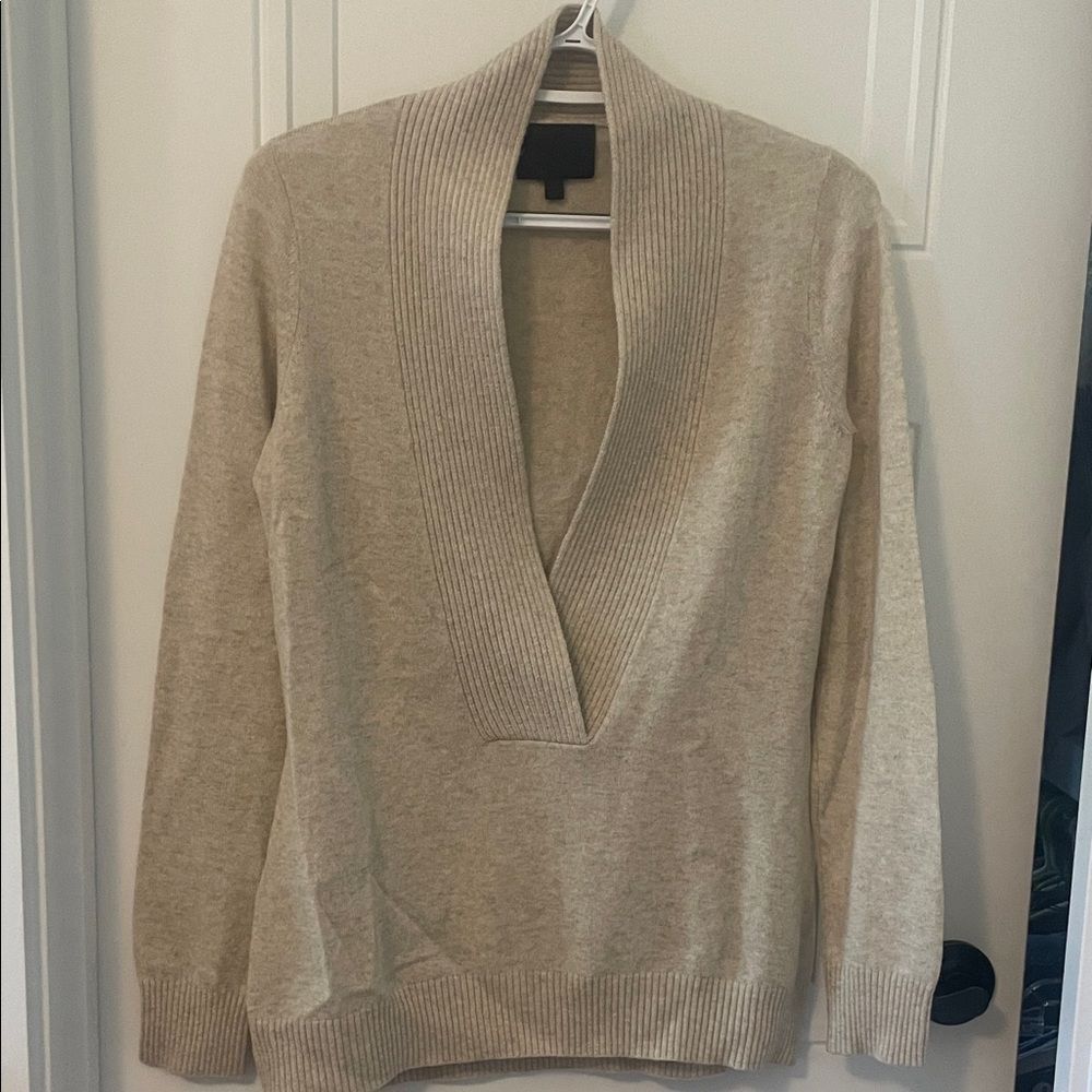 Intermix V-neck Cream Sweater